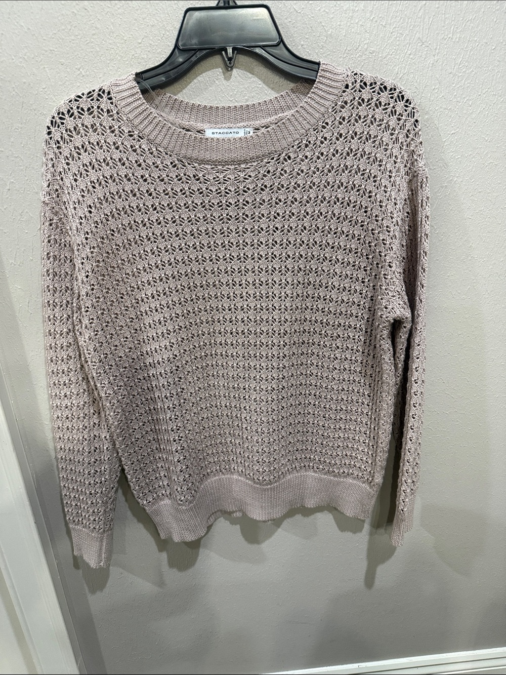 Staccato Lilac Open-Weave Crewneck Sweater